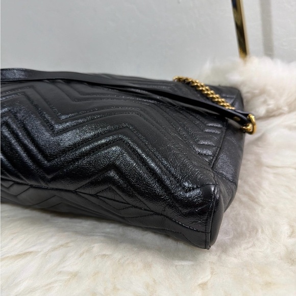 Gucci marmont Black Quilted Leather Tote Bag VGUC - Picture 6 of 8